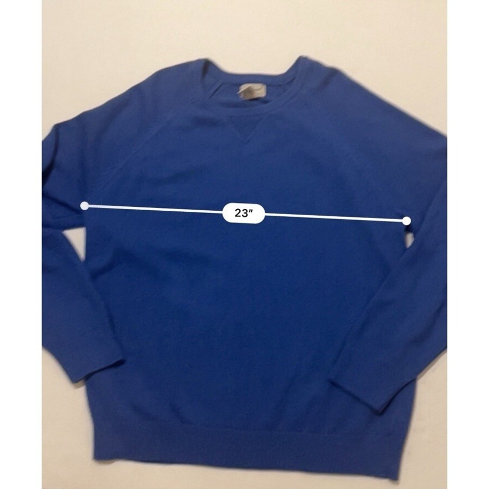 LL‎ Bean Sweater Mens L Blue Cashmere Cotton Blend Knit Pullover 516116 - Picture 5 of 9